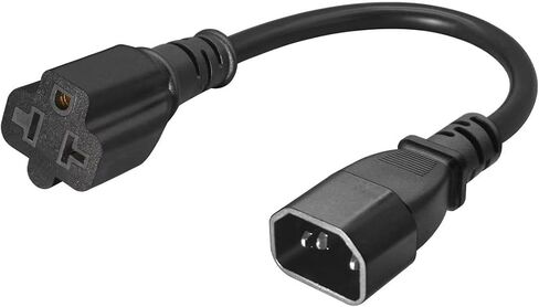 محول Toptekits Nema 5-15r إلى C14، IEC C14 ذكر إلى NEMA 5-15R محول الطاقة in Kuwait