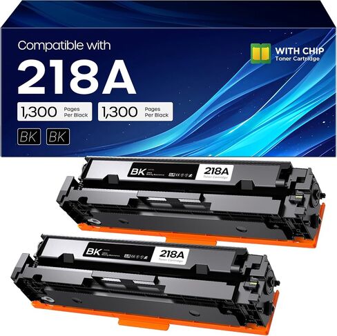 218A Black Toner Cartridge with Chip Compatible for HP 218A W2180A 2 Pack in Saudi Arabia
