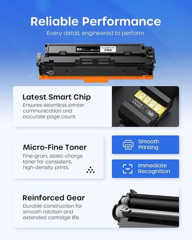 218A Black Toner Cartridge with Chip Compatible for HP 218A W2180A 2 Pack in Saudi Arabia