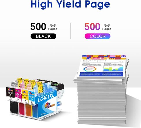 LC401XL LC401 MFC-J1010DW Ink Cartridges for Brother Printer MFC J101DW in Saudi Arabia