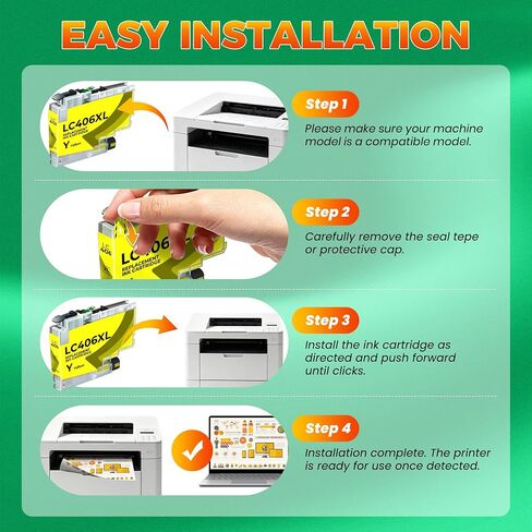 LC406XL Ink Cartridges Compatible with Brother MFC-J4335DW, MFC-J5855DW in Saudi Arabia