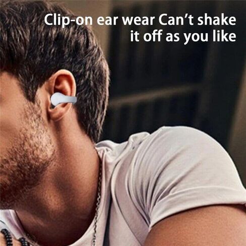 Wireless Earbuds,Wireless Ear Clip Bone Conduction Headphones,Open Sport Bone Earbuds,Bluetooth 5.3 Bone Conduction Head,Running Workout Painless Wearing Earring Earphone,for iOS Android Samsung in Saudi Arabia