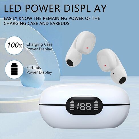 Wireless Earbuds,Wireless Ear Clip Bone Conduction Headphones,Open Sport Bone Earbuds,Bluetooth 5.3 Bone Conduction Head,Running Workout Painless Wearing Earring Earphone,for iOS Android Samsung in Saudi Arabia