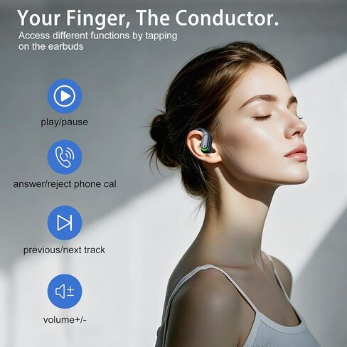 Wireless Earbuds, Sports Bluetooth 5.4 Headphones, Digital Display, Bass Sound 60Hrs Playtime, Over-Ear Hook with Mic, Fast Charging Digital Display IPX7 Waterproof Earphones for Running/Sports in Saudi Arabia