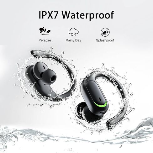 Wireless Earbuds, Sports Bluetooth 5.4 Headphones, Digital Display, Bass Sound 60Hrs Playtime, Over-Ear Hook with Mic, Fast Charging Digital Display IPX7 Waterproof Earphones for Running/Sports in Saudi Arabia