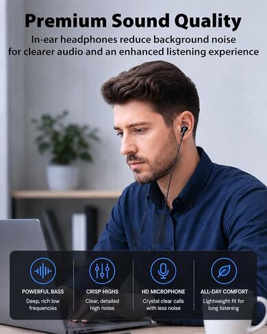 Travel Depot Wired Earbuds USB C with Mic in Kuwait