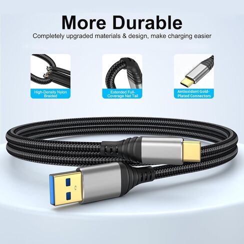 10Gbps USB C Data Cable, 1.5FT USB C 3.2 Gen 2 Charger Cable for Car, SSD in Saudi Arabia