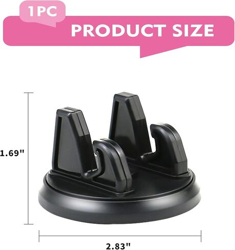360 Rotatable Car Phone Holder for Dashboard, Silicone Non-Slip & Stable Grip Phone Mount with Data Cable Management, Universal for Most Smartphones in Car & Home (Black) in Kuwait