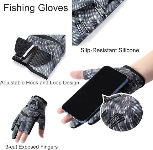 Mealah Breathable Fishing-Gloves for Men Women - Non-Slip Sun Protection for Outdoor, Kayaking, Rowing in Saudi Arabia