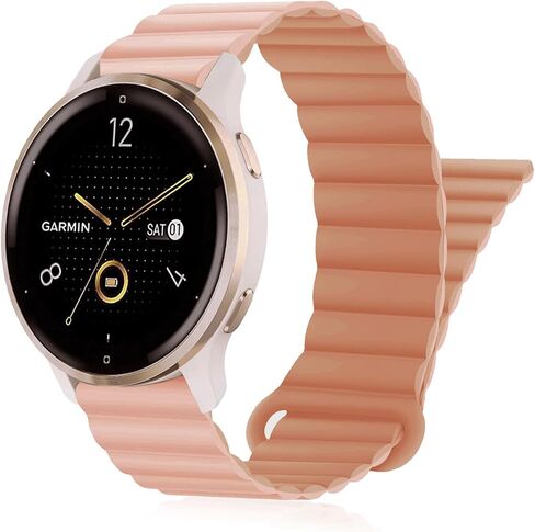 18mm Watch Bands Compatible with Garmin Venu 4 41mm/Vivoactive 4S/Venu 2S/Venu 3S/Vivomove 3S,Soft Double Sided Silicone Magnetic Watch Band for Garmin Forerunner 255S/255S Music/265S Watch in Saudi Arabia