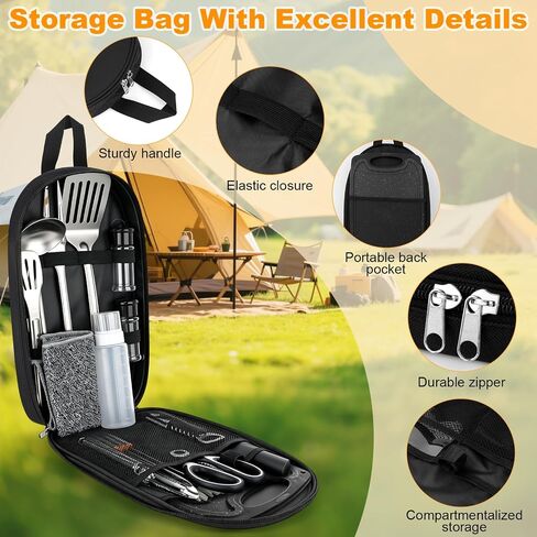 Camping Utensil Set 18 Pcs, Camping Cooking Set with Storage Bag in Saudi Arabia