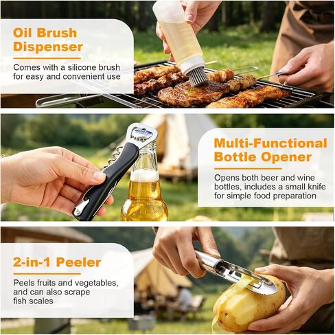 Camping Utensil Set 18 Pcs, Camping Cooking Set with Storage Bag in Saudi Arabia