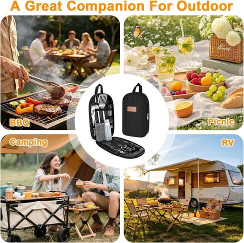 Camping Utensil Set 18 Pcs, Camping Cooking Set with Storage Bag in Saudi Arabia