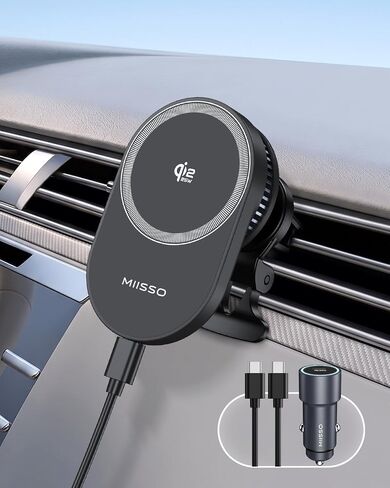 miisso Qi2.2 25W Magnetic Vent Mount Car Charger with TEC Cooling Fan in Saudi Arabia