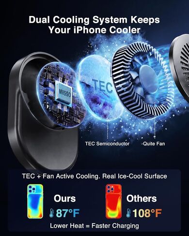 miisso Qi2.2 25W Magnetic Vent Mount Car Charger with TEC Cooling Fan in Saudi Arabia