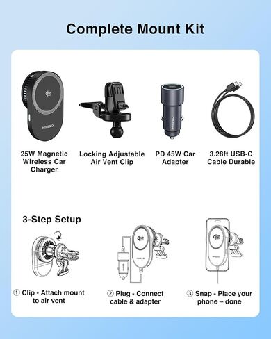 miisso Qi2.2 25W Magnetic Vent Mount Car Charger with TEC Cooling Fan in Saudi Arabia
