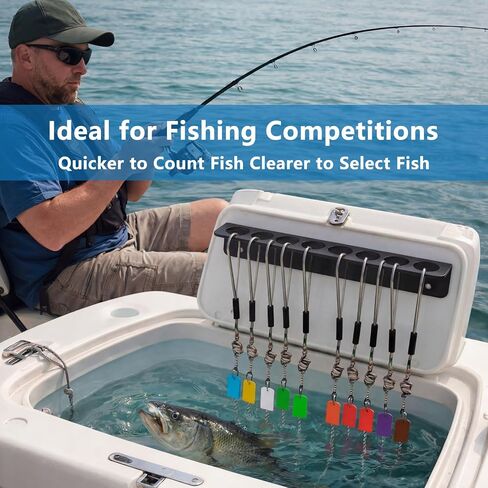 8 Holes Large Fish Culling System for Bass Fishing and Tournaments, Professional Cull Keeper Tag System Quick Identify Catch Sorting Organizer for Competitive Anglers, Tags Not Included in Saudi Arabia
