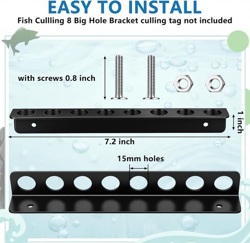 8 Holes Large Fish Culling System for Bass Fishing and Tournaments, Professional Cull Keeper Tag System Quick Identify Catch Sorting Organizer for Competitive Anglers, Tags Not Included in Saudi Arabia