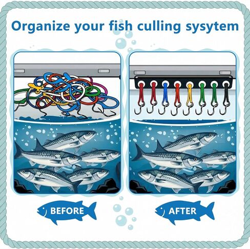 8 Holes Large Fish Culling System for Bass Fishing and Tournaments, Professional Cull Keeper Tag System Quick Identify Catch Sorting Organizer for Competitive Anglers, Tags Not Included in Saudi Arabia