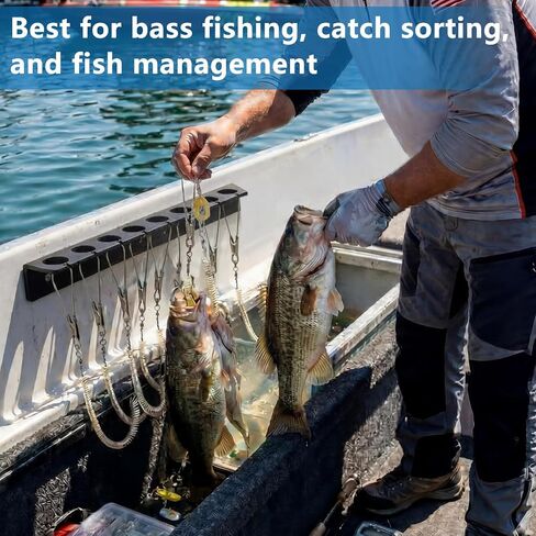 8 Holes Large Fish Culling System for Bass Fishing and Tournaments, Professional Cull Keeper Tag System Quick Identify Catch Sorting Organizer for Competitive Anglers, Tags Not Included in Saudi Arabia