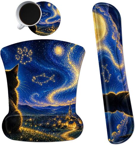 3Pcs Ergonomic Memory Foam Keyboard Wrist Rest Pad Set, Dragonfly in Saudi Arabia