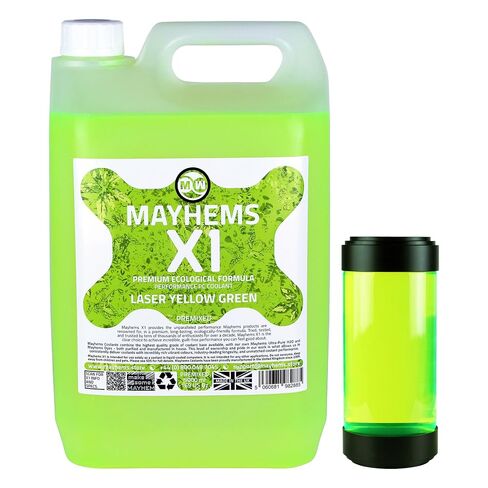 Mayhems - X1 Premixed PC Coolant - Computer Water Cooling Fluid - Liquid Cooling, Eco Friendly Series, 5 Litre, Laser Yellow Green in Kuwait