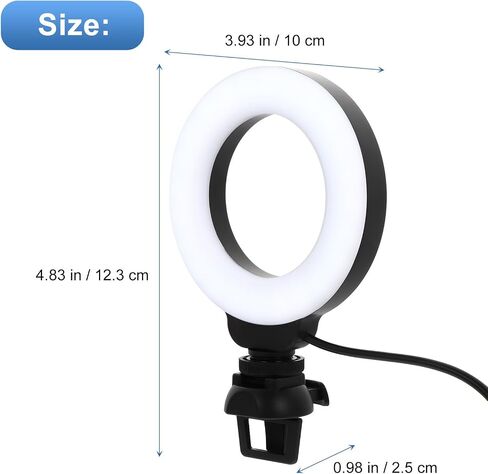 White Ring Video Light with Clip, Mountable ABS for Photography in Saudi Arabia