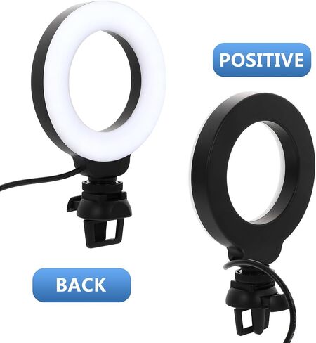 White Ring Video Light with Clip, Mountable ABS for Photography in Saudi Arabia