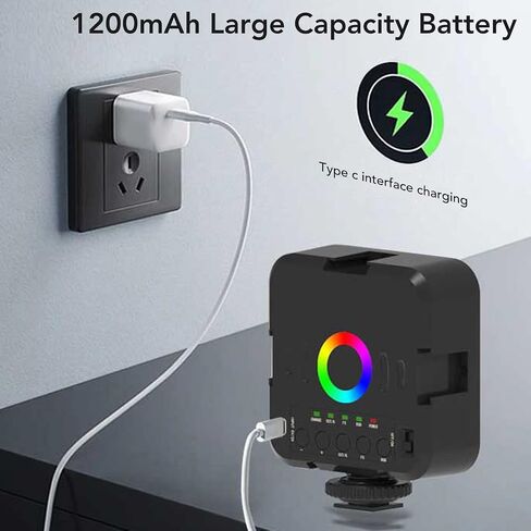 RGB Video Lights Full Color Portable Photography Light with 1200mAh Rechargeable CRI 95 3000‑9000K Dimmable 3 Lighting Mode in Saudi Arabia