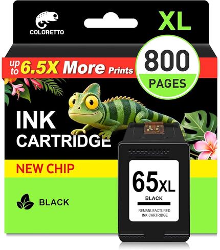 COLORETTO 65XL Black Ink Cartridge Replacement for HP 65 Black 65 XL in Saudi Arabia