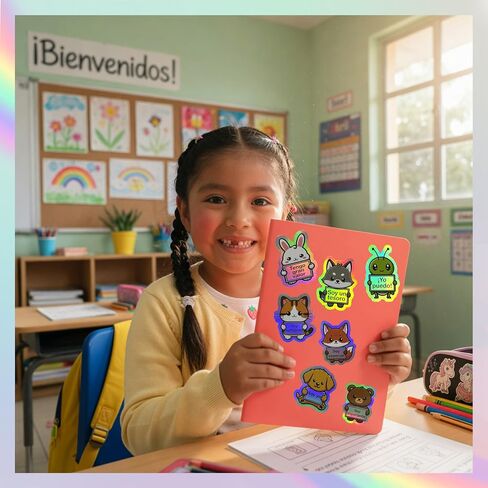 Holographic Spanish Reward Stickers for Classroom & Students - Motivational Pegatinas para Nios - Calcomanias de Recompensa for Teachers & Learning in Saudi Arabia