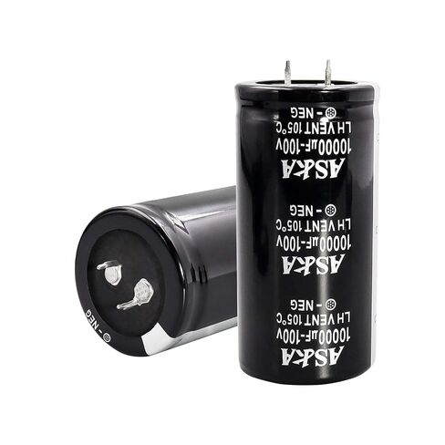 2Pcs 50V 10000UF Snap in Aluminum Electrolytic Capacitor 30x50mm(1.2 * 2inches) for Power Amplifier and Filter Audio, Through Hole Capacitor compatiable to Car Audio (50V 100000UF) in Saudi Arabia