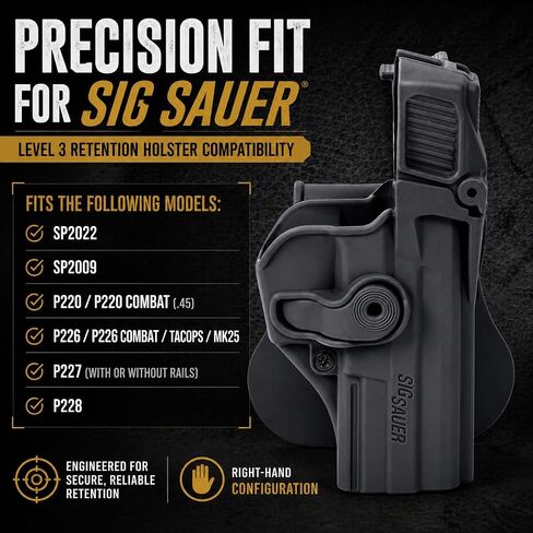 IMI Defense Level 3 Auto Lock Holster for Sig Sauer P226/P220/P227/SP2022 in Saudi Arabia