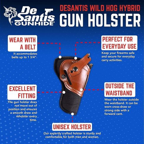 Desantis Wild Hog Revolver Hybrid Holster - Ambidextrous, Black in Saudi Arabia