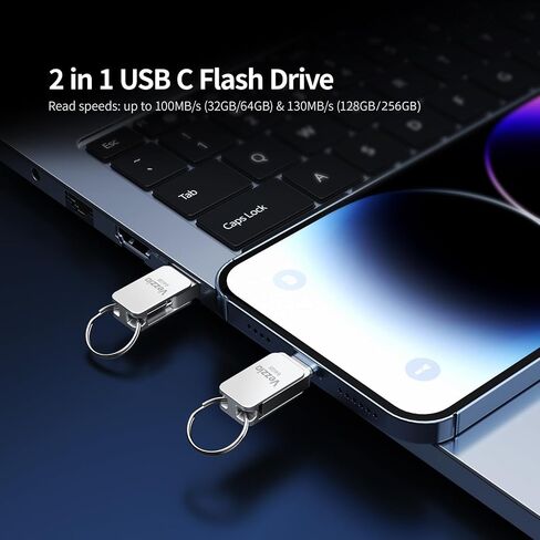 Vezzio 32GB USB C Flash Drive 100MB/S,USB 3.2 Gen1 + Type C Thumb Drive OTG in Saudi Arabia