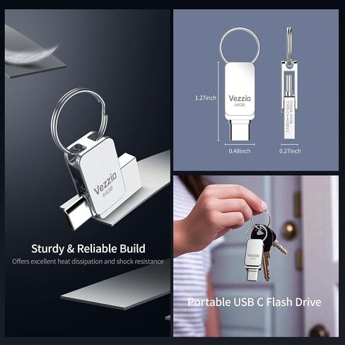 Vezzio 32GB USB C Flash Drive 100MB/S,USB 3.2 Gen1 + Type C Thumb Drive OTG in Saudi Arabia