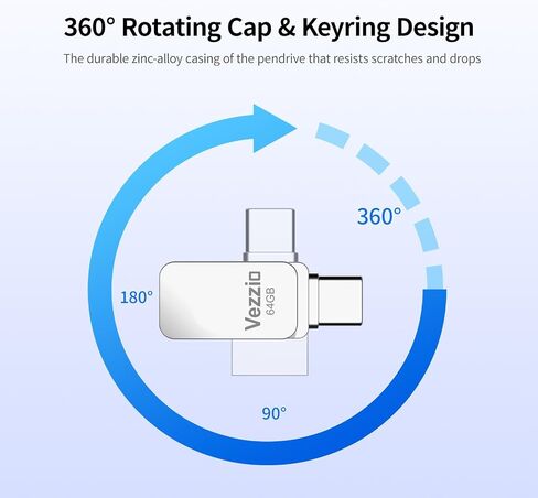 Vezzio 32GB USB C Flash Drive 100MB/S,USB 3.2 Gen1 + Type C Thumb Drive OTG in Saudi Arabia