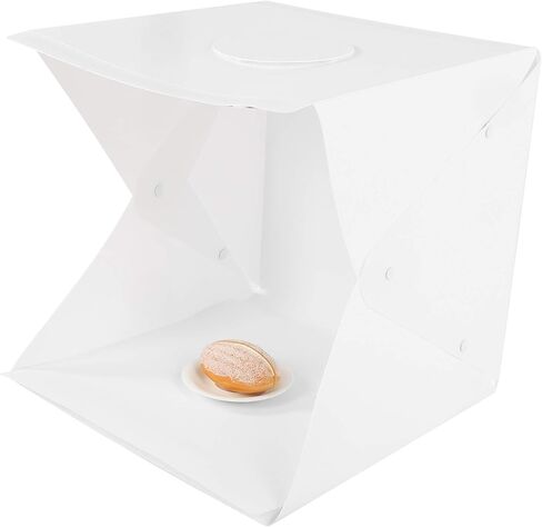 LED Foldable Lightbox Adjustable Photography Softbox for Small Objects, 10 Brightness Levels, 3 Color Temperatures, 6 Backgrounds, 15.7x15.7x15.7in in Saudi Arabia