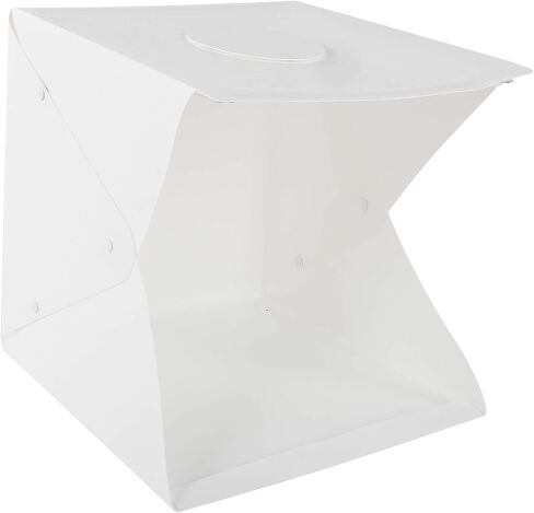 LED Foldable Lightbox Adjustable Photography Softbox for Small Objects, 10 Brightness Levels, 3 Color Temperatures, 6 Backgrounds, 15.7x15.7x15.7in in Saudi Arabia