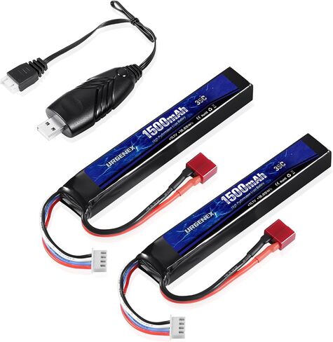 Airsoft Battery 11.1V 1500mAh Dean-Style T Plug 35C High Discharge Rate Lipo Pack Rechargeable 3S Lipo for Airsoft Model Guns in Saudi Arabia