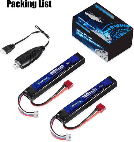 Airsoft Battery 11.1V 1500mAh Dean-Style T Plug 35C High Discharge Rate Lipo Pack Rechargeable 3S Lipo for Airsoft Model Guns in Saudi Arabia
