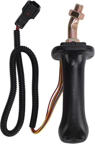 2PCS Excavator Joystick Handles, 3 Buttons, Black, Sturdy Replacement for Doosan DH DX150 215 225 300 370 9C, Easy to Operate, Ergonomic Design in Saudi Arabia