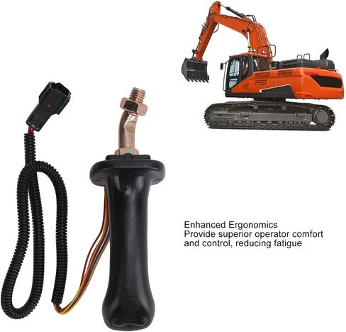 2PCS Excavator Joystick Handles, 3 Buttons, Black, Sturdy Replacement for Doosan DH DX150 215 225 300 370 9C, Easy to Operate, Ergonomic Design in Saudi Arabia