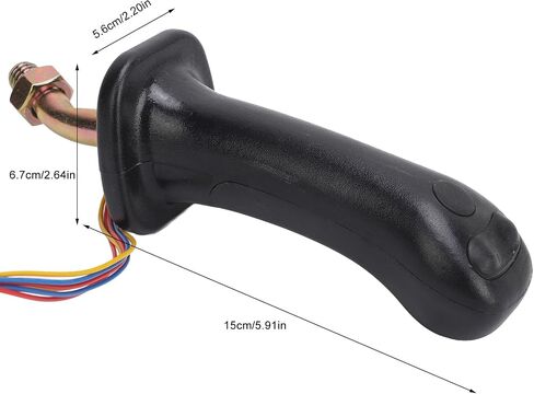 2PCS Excavator Joystick Handles, 3 Buttons, Black, Sturdy Replacement for Doosan DH DX150 215 225 300 370 9C, Easy to Operate, Ergonomic Design in Saudi Arabia