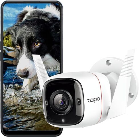Tapo Tp-Link C310 New Outdoor Security Wi-Fi Camera 3MP High Definition, Built-in Siren with Night Vision, 2-Way Audio, SD Storage (White) in Saudi Arabia