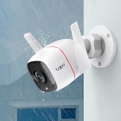 Tapo Tp-Link C310 New Outdoor Security Wi-Fi Camera 3MP High Definition, Built-in Siren with Night Vision, 2-Way Audio, SD Storage (White) in Saudi Arabia