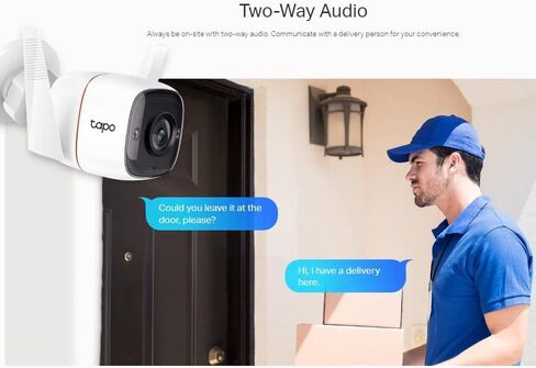 Tapo Tp-Link C310 New Outdoor Security Wi-Fi Camera 3MP High Definition, Built-in Siren with Night Vision, 2-Way Audio, SD Storage (White) in Saudi Arabia