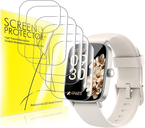 Compatible for aeac IDW28 1.85 Inches Smart Watch Screen Protector, [6 Pack] Full Coverage TPU Clear Film Compatible for Yoever/Tensky IDW28 1.85" Smart Watch in Kuwait