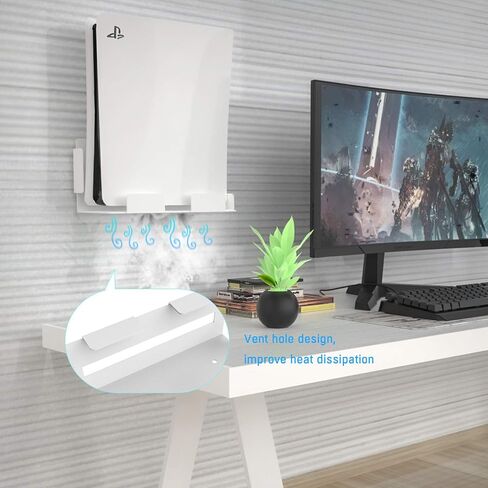 Wall Mounts for PlayStation 5 (Disc and Digital),White Wall Bracket Stand Mount Compatible with PS5 Console in Saudi Arabia