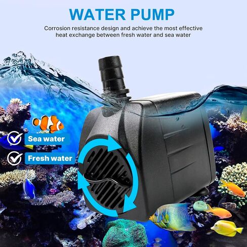 79 Gallon Aquarium Chiller, 1/3 HP Active Aqua Chiller for Axolotl, Fish Tank Chiller, Hydroponic Cooling System, Aquarium Cooler with LED Display, Pipe, Water Pump, Remote Control in Kuwait